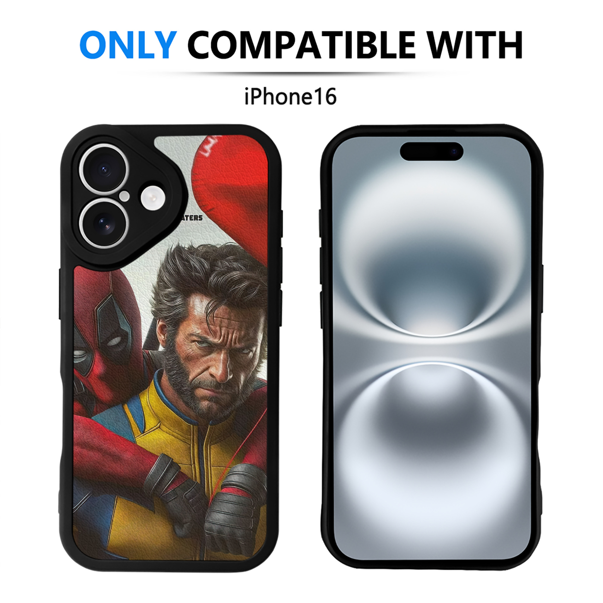 （画像用） Deadpool デッドプール 【iPhone 16シリーズ対応】シリコンスマホケース（レザー調） 材質：シリコン